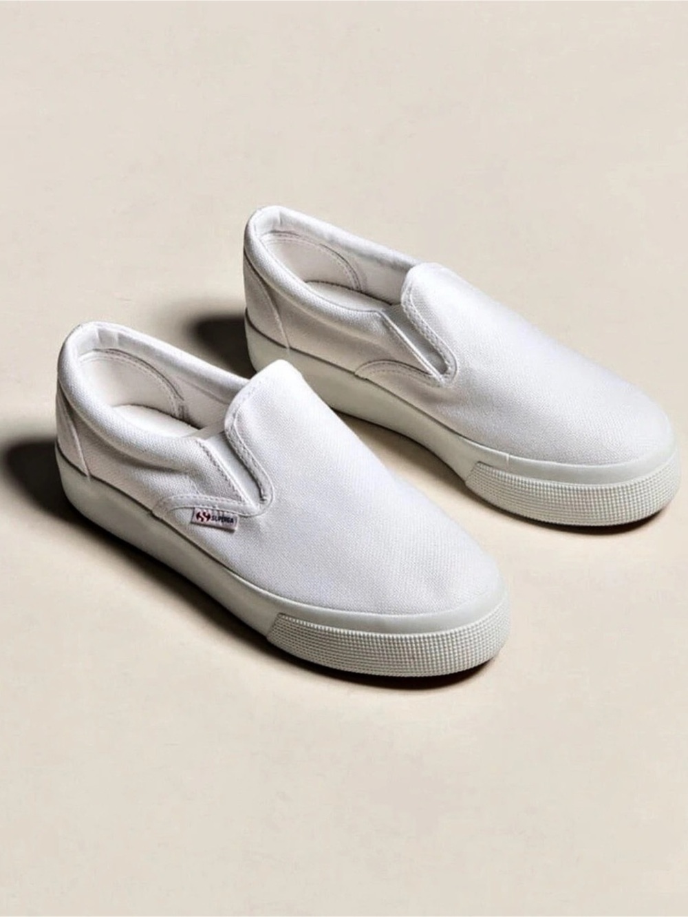 Superga 2306 COTU White Canvas Slip-On Sneakers Size 10